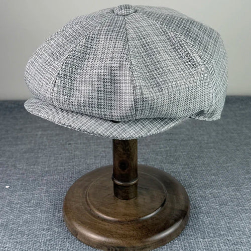 Summer Beret Homme Flax Newsboy Caps Breathable Octagonal Hat