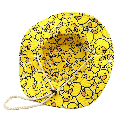 Cartoon Patterned Yellow Duck Printed Sun Hat