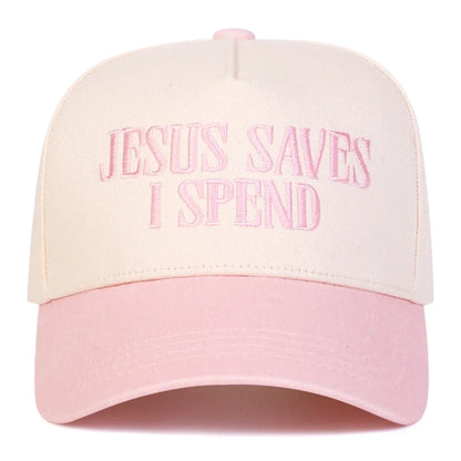 Unisex Jesus Save I Spend Letter Embroidery Baseball Caps Spring Autumn