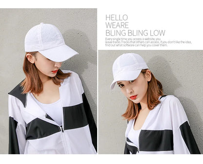 Hat Spring Summer Solid Color Mesh Cap Baseball Cap Autumn Korean Edition Sunscreen Hat Mesh Breathable Peaked Cap