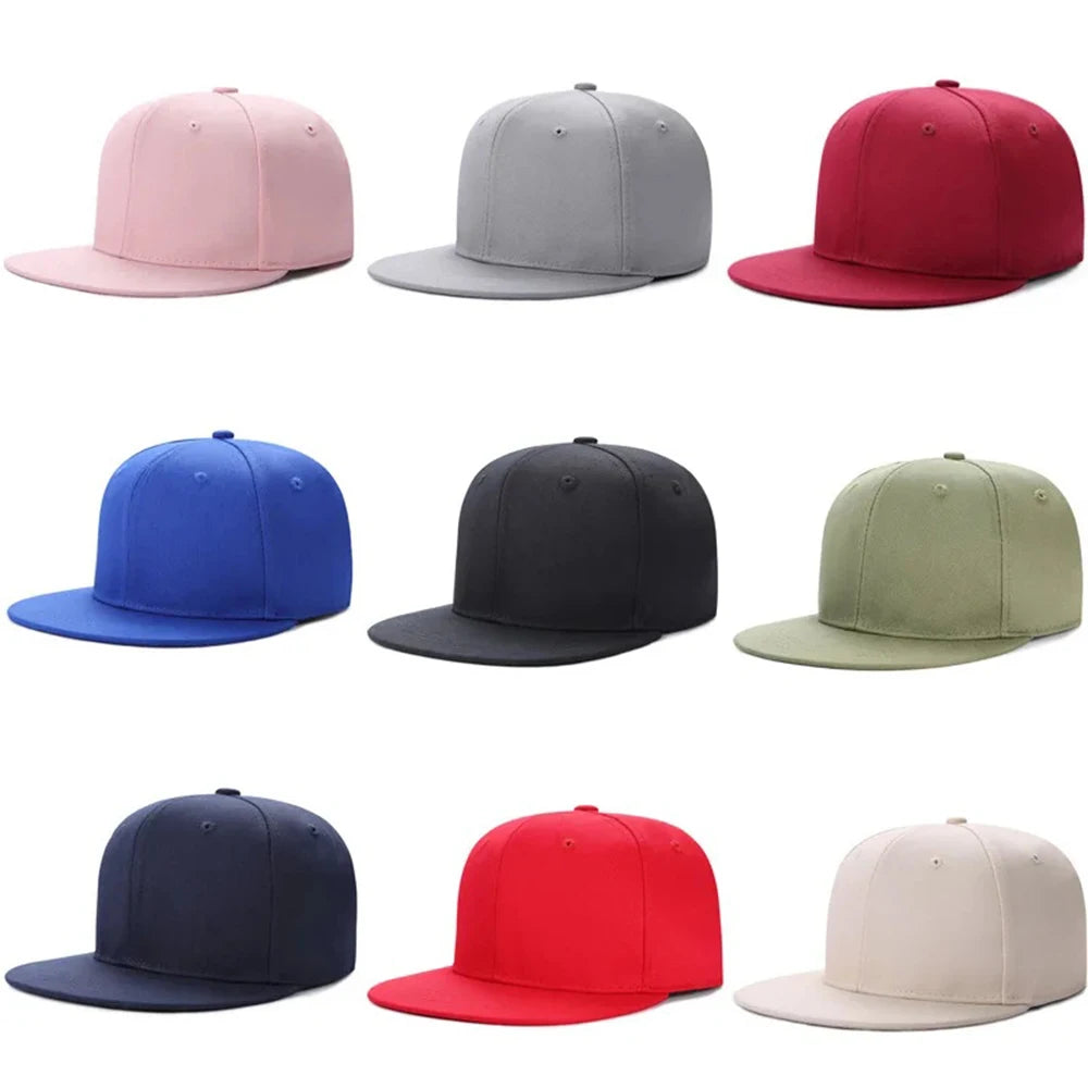 Hip Hop Hats Men Women Snapback Caps Solid Colors Cotton