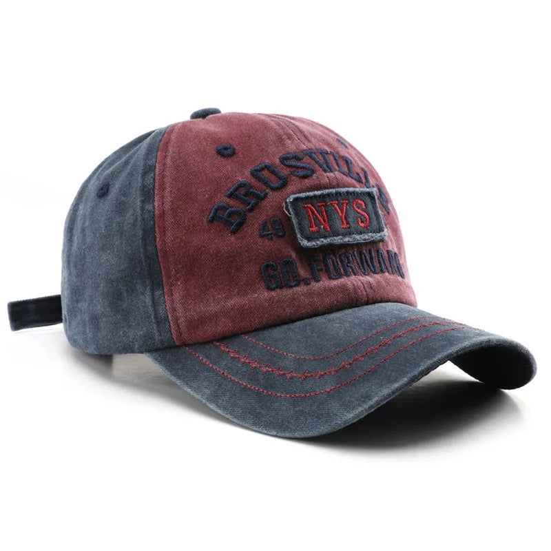 New Yỏk Washed Cotton Cap For Men Women