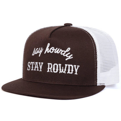 Unisex Stay Rowdy Embroidery Hip-hop Net Hats Spring Summer