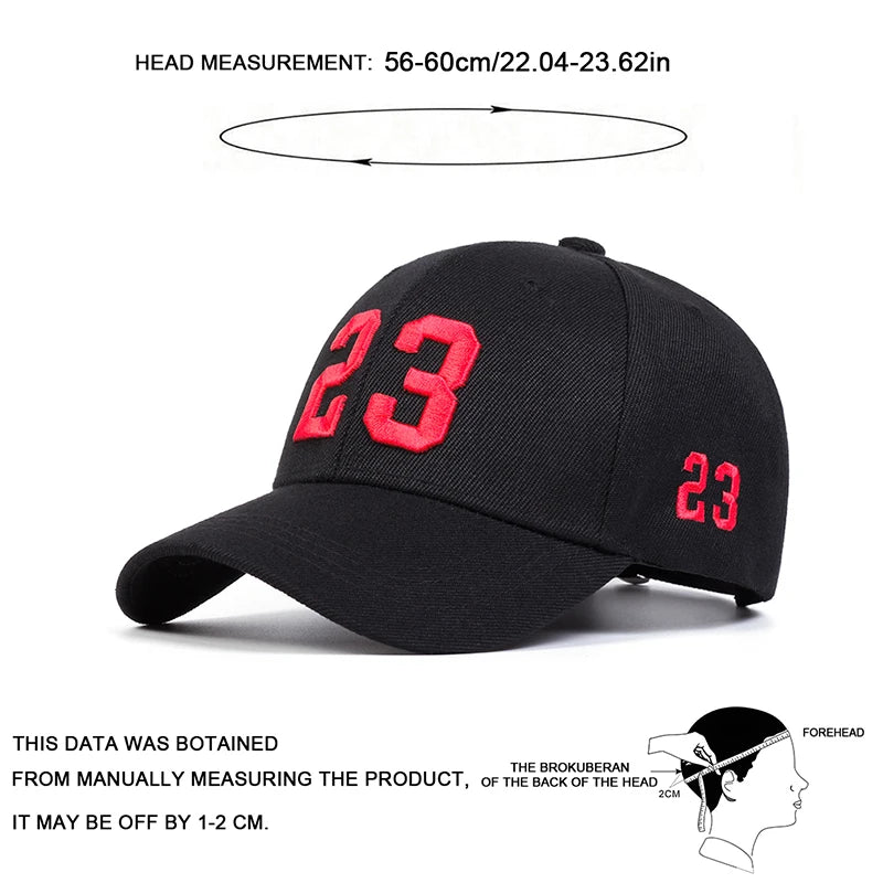Unisex 23 Embroidery Baseball Caps Spring Autumn Outdoor