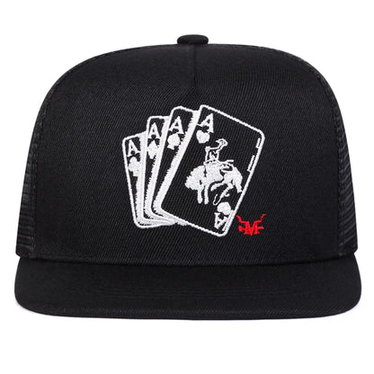 Unisex Poker A Embroidery Hip-hop Hats Spring Autumn Outdoor Adjustable Casual Sunscreen Hat Cap
