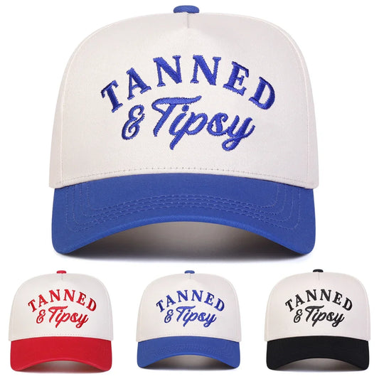Unisex Tanned Tipsy Letter Embroidery Baseball Caps Spring Autumn