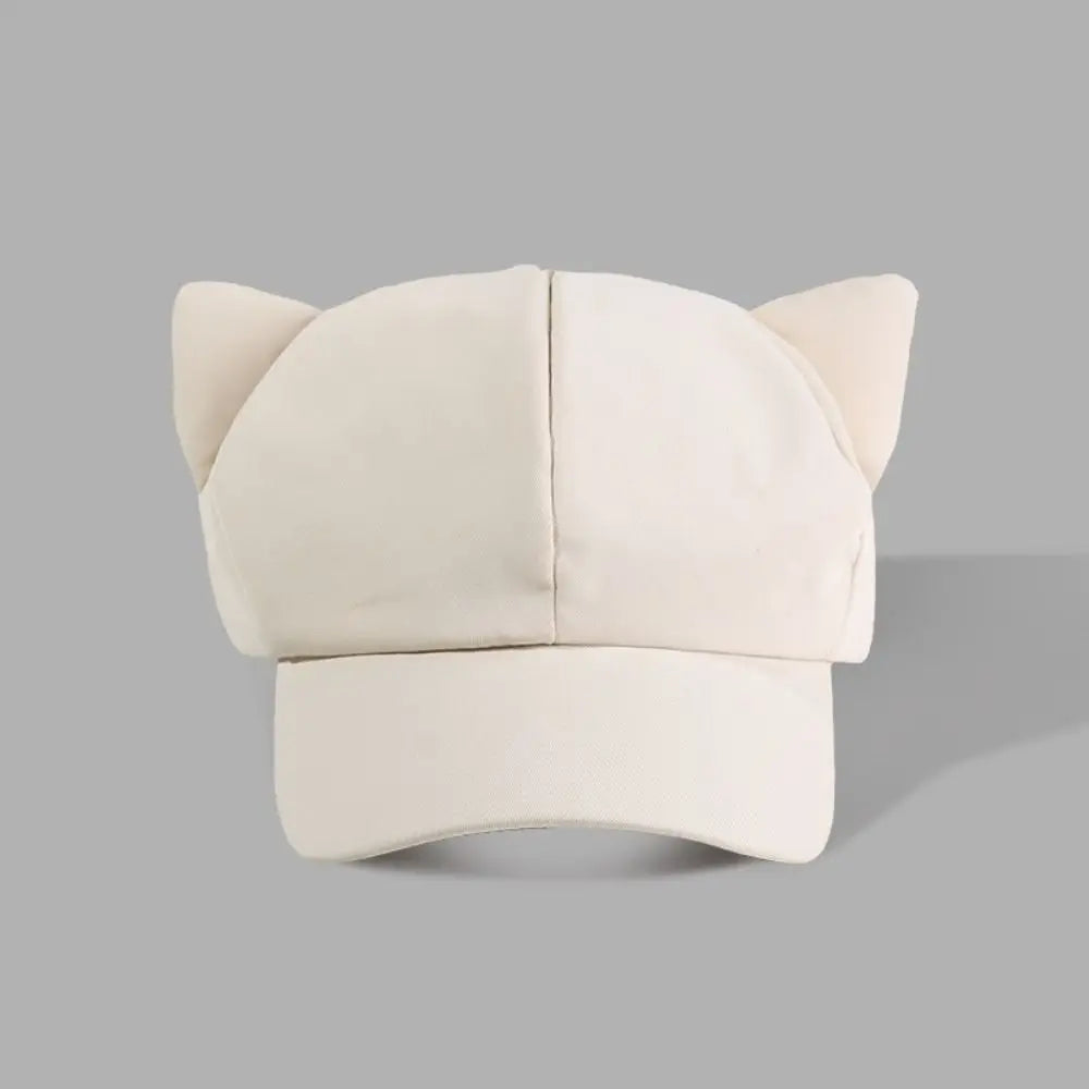 Lovely Korean Y2k Cat Ear Hat Casual Solid Color Women's Baseball Hat