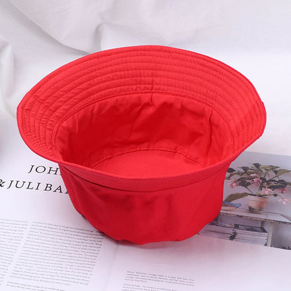 Foldable Bucket Hat Unisex Women Outdoor Sunscreen Hat Pure Color Fishing Hunting Cap