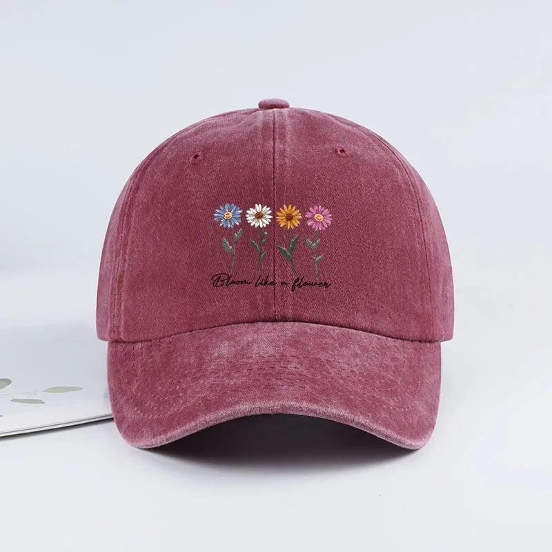Vintage Washed Daisy Baseball Cap