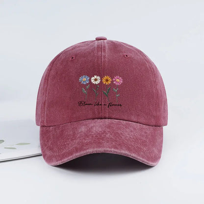 Vintage Washed Daisy Baseball Cap