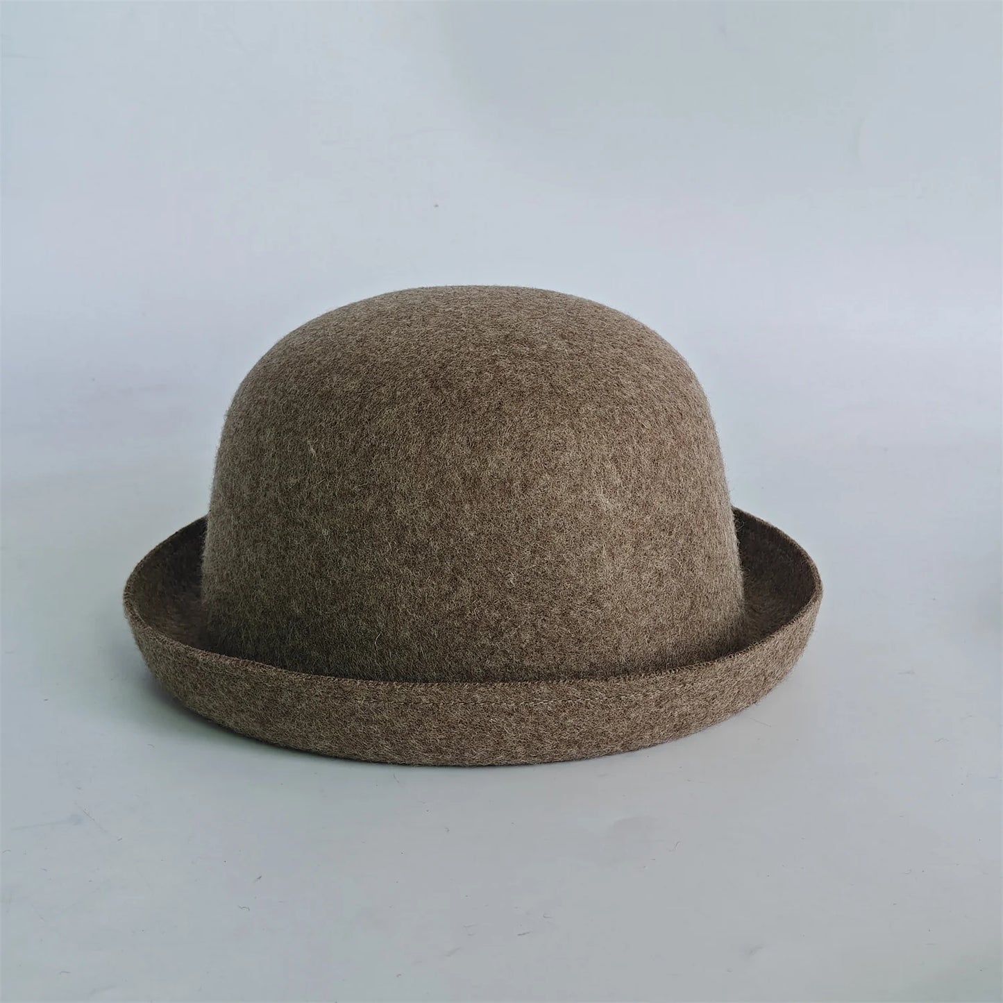 New Outdoor Fedora Pure Color 100% Wool Jazz Hat Wide Brim Ladies Elegant Round Hat