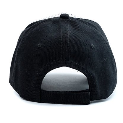 Women Diamond Inlay Cap Simple Plain Baseball Cap Female