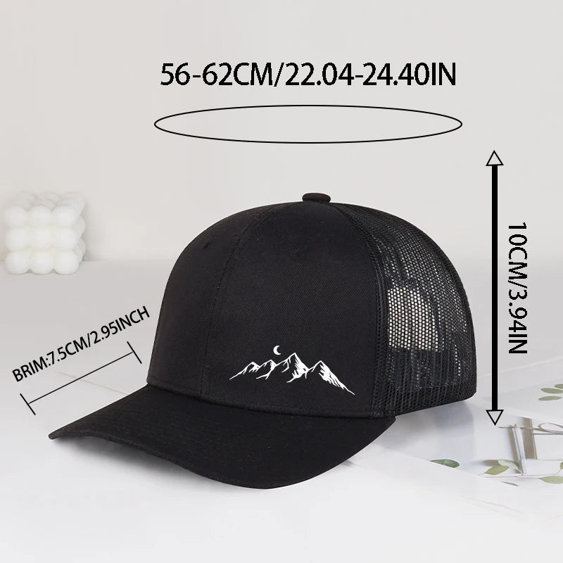 Moon Mountain Print Baseball Cap