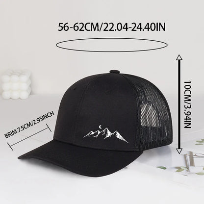 Moon Mountain Print Baseball Cap
