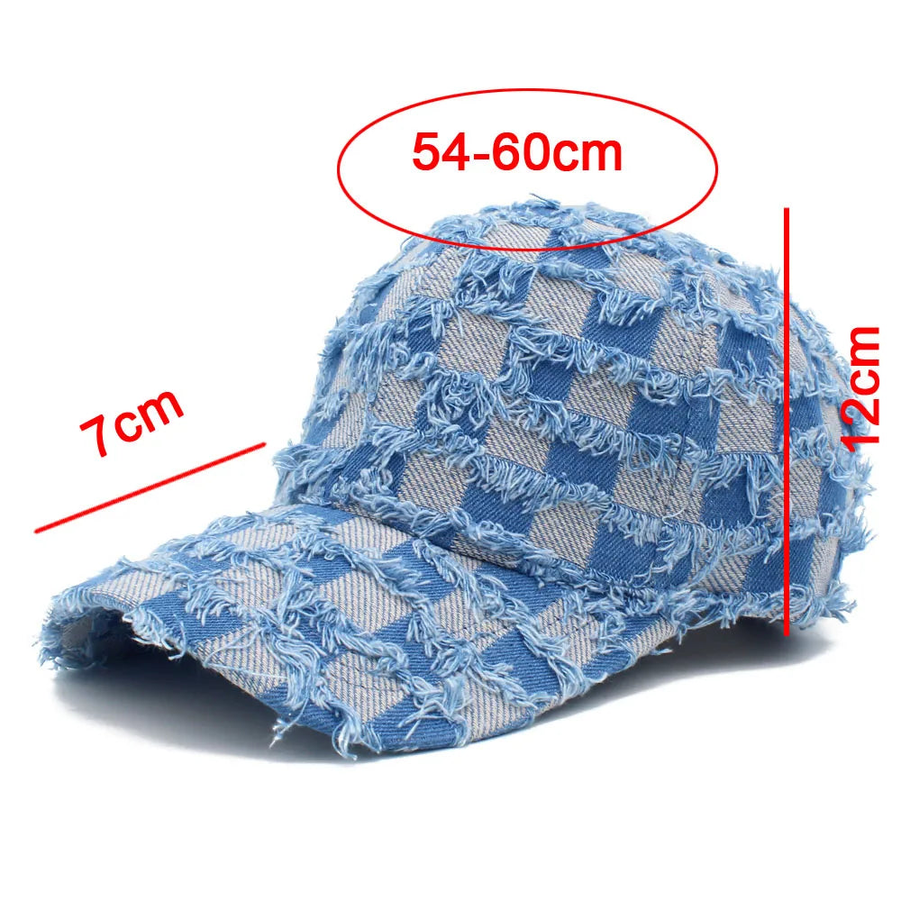 Plaid Baseball Cap Men Women Outdoor Sport Caps