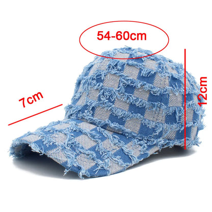 Plaid Baseball Cap Men Women Outdoor Sport Caps