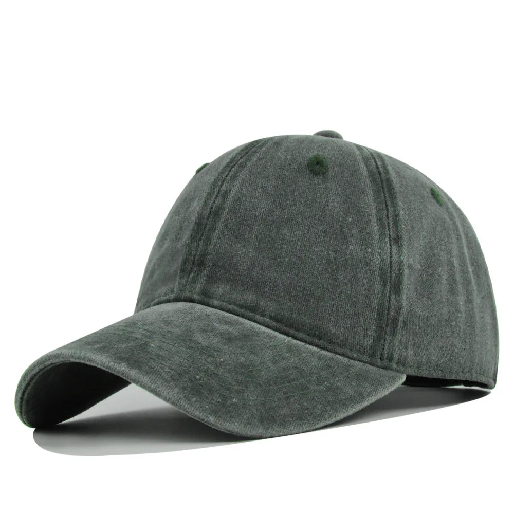 Retro Washed Cotton Baseball Cap Men Women