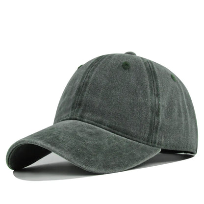 Retro Washed Cotton Baseball Cap Men Women
