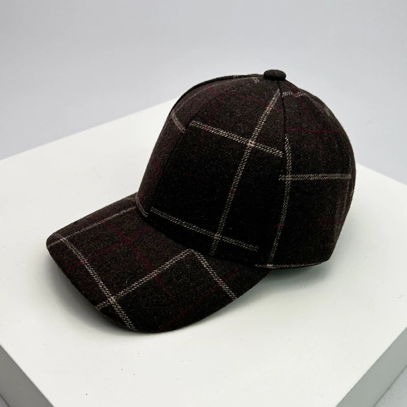 New Men Women Versatile Color Block Woolen Cloth Baseball Caps