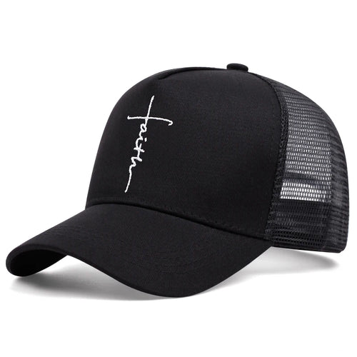 Cross Personalized Embroidery baseball cap  Hip Hop Outdoors Mesh Cap