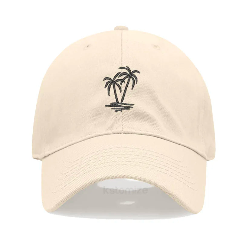 Coconut Tree Embroidery Baseball Cap