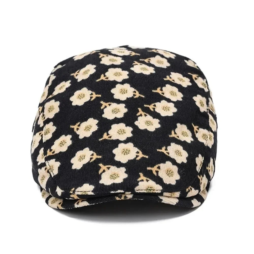 Fashion Retro Floral Beret Hat Fishing Casual Adjustable Artist Painter Hat