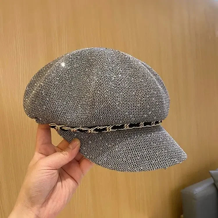 Spring Summer Korean Style Women Octagon Baseball Cap