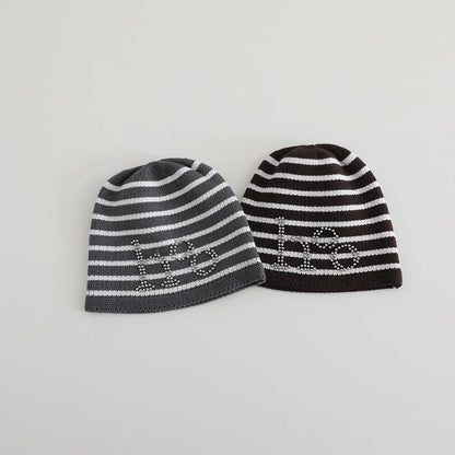 Fashion Striped Baby Beanies Hat Autumn Winter
