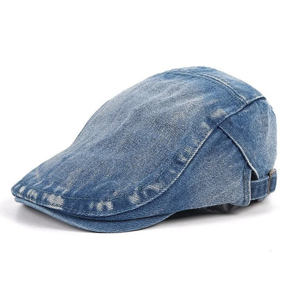 Four Seasons Retro Beret For Men And Women British Denim Peaked Cap