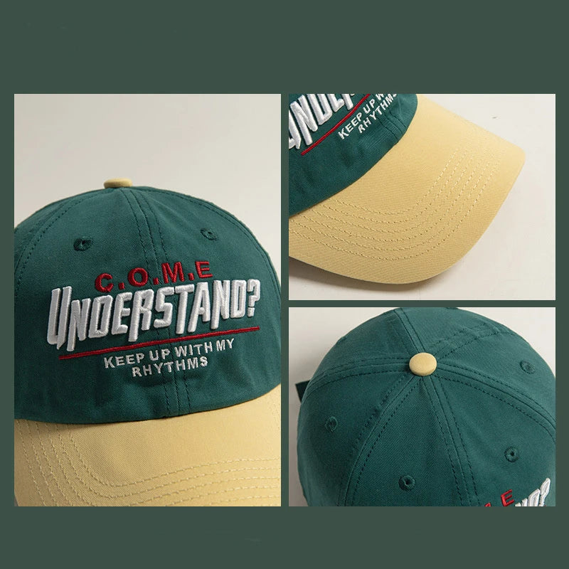 New Big Head Sports Hat Women Versatile Embroidery Contrasting Baseball Cap Men Outdoor Adjustable Hat