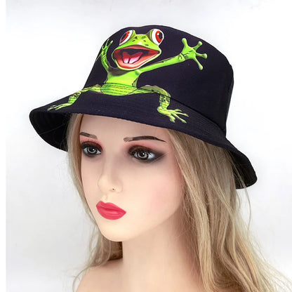 Funny Cartoon Frog Pattern Panama Hats