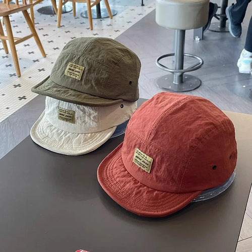 Quick-Drying Japanese Style Short Brim Retro Five-Panel Hat Baseball Cap
