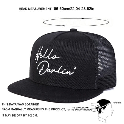 Unisex Hello Darlin Embroidery Hip-hop Net Hats Spring Summer