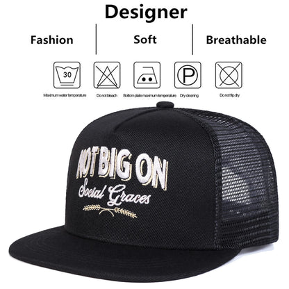 Unisex Not Big On Embroidery Hip-hop Net Hats Spring Summer