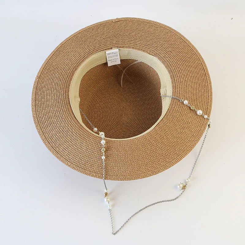 New Women Summer Hats Straw Sun Hat Panama Elegant Straw Fedoras