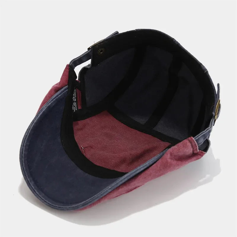 Spring Cotton Print Newsboy Caps Flat Peaked Cap