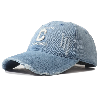 New Letter C Embroidered Washed Denim Baseball Cap