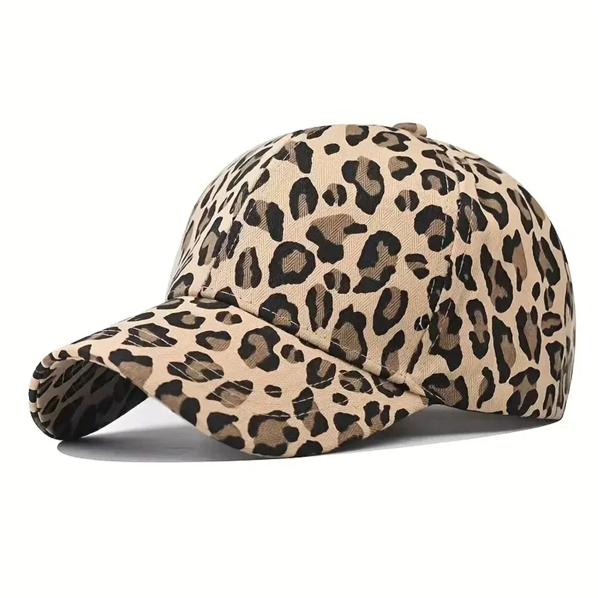 Trendy Unisex Leopard Print Baseball Cap, Stylish Round Top Hat