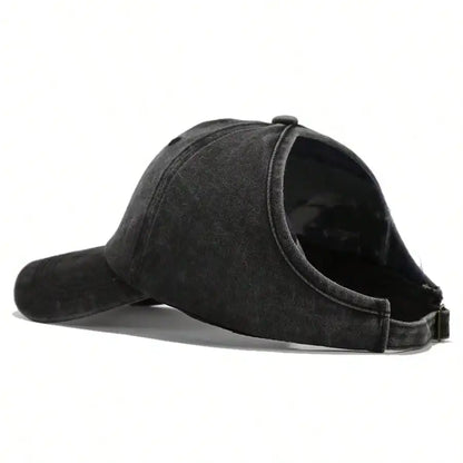 Outdoor Casual Bucket Hat With Ponytail Hole