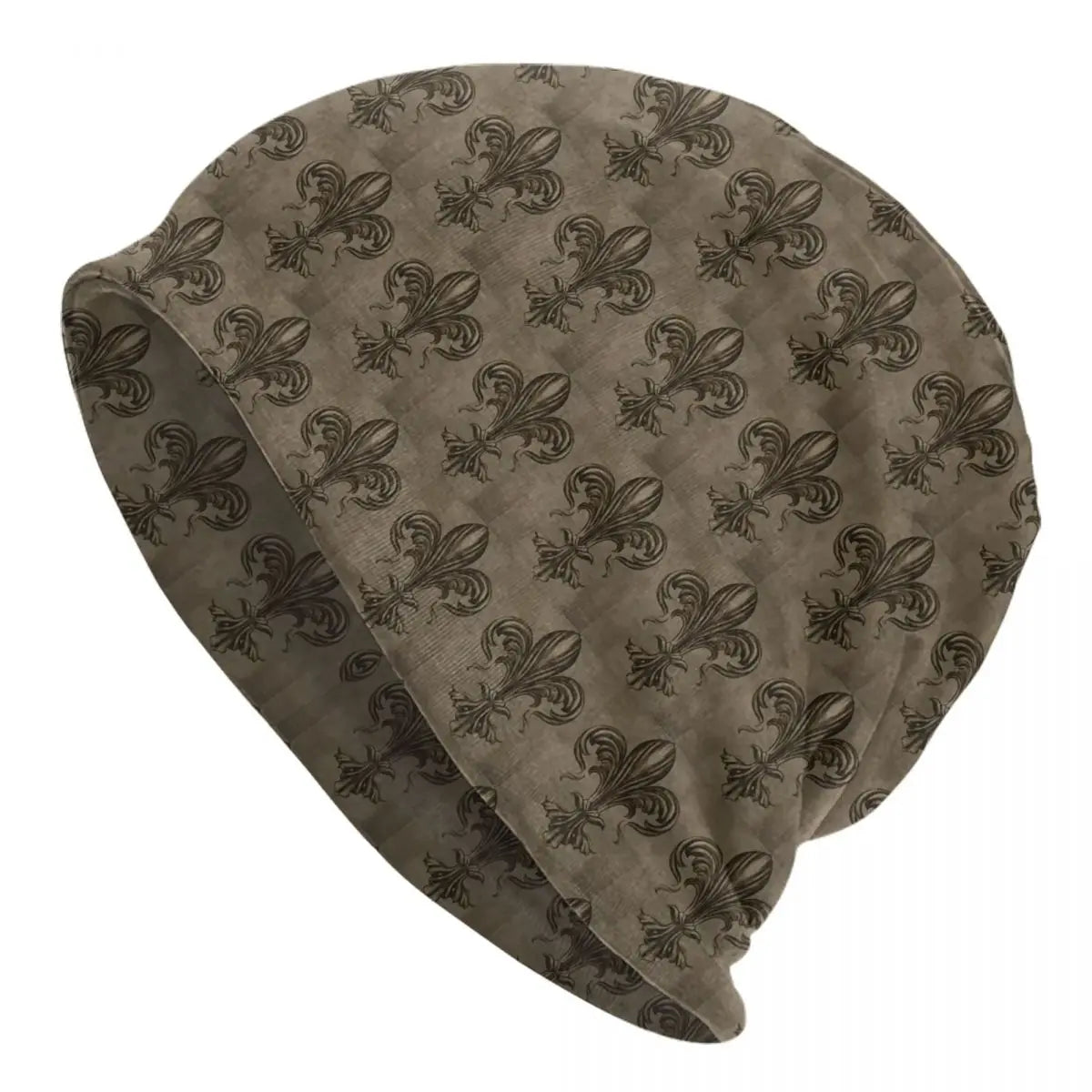 Vintage Fleur De Lis Lily Men Women Adult Beanies Caps