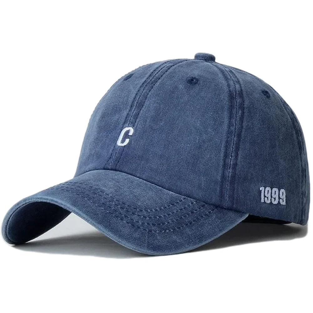 Unisex Washed Cotton Cap Letter C Embroidery Baseball Cap For Men Women
