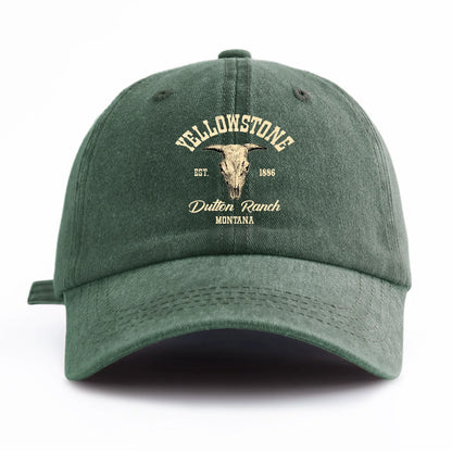 Yellowstone Print Washed Baseball Cap For Adults