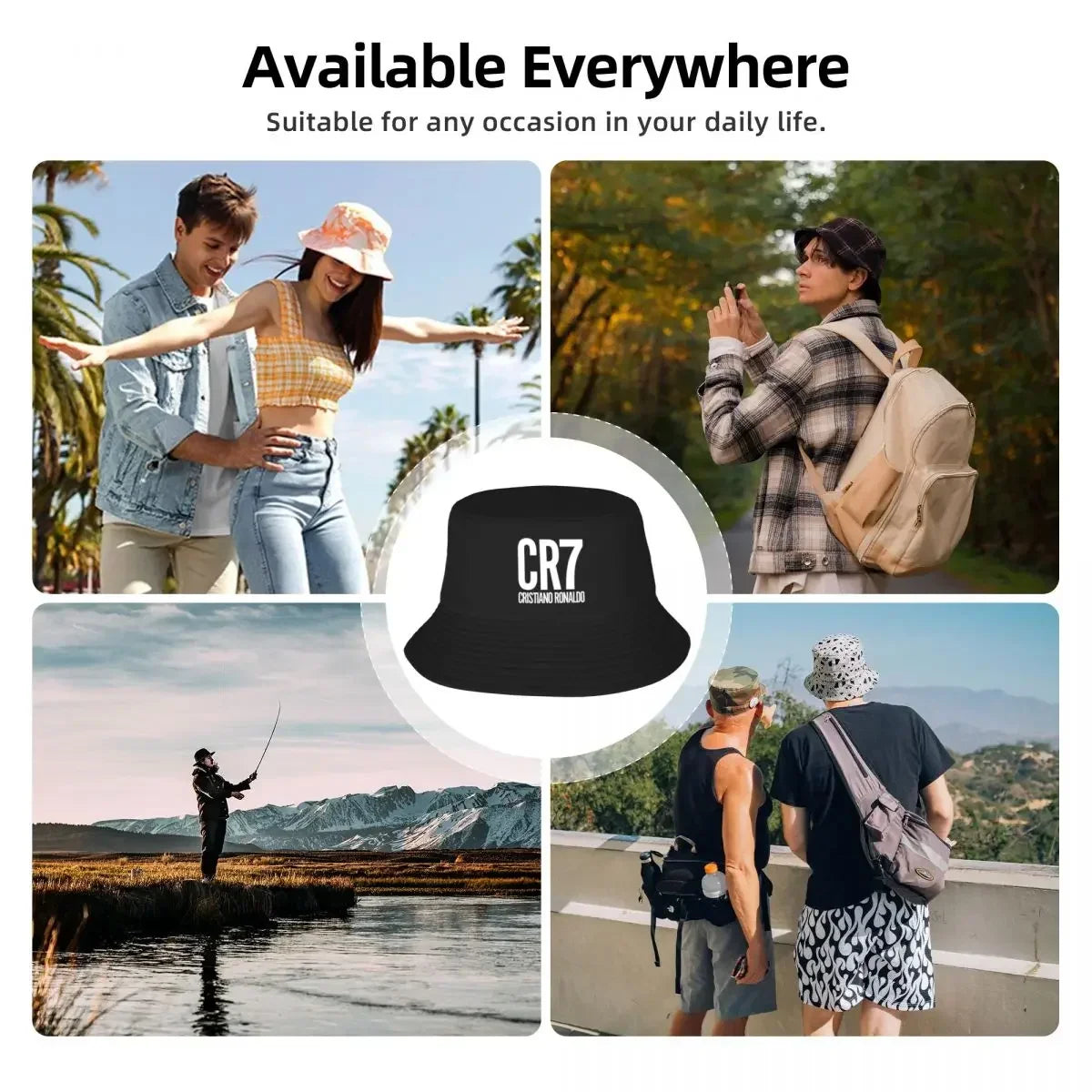 Cristiano Ronnaaldo Cr7 Bucket Hats Panama For Man Woman