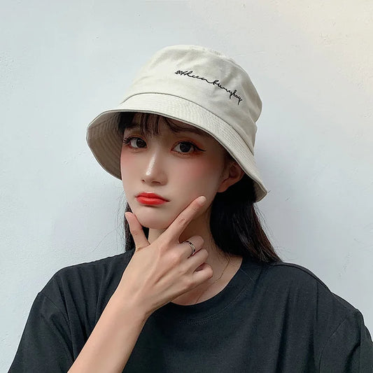 Embroidery Letters Fisherman Hat For Women Men