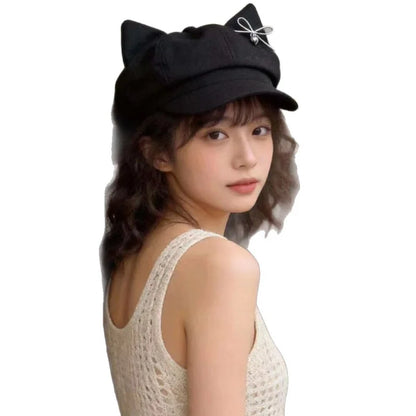 Women Cute Ear Octagonal Beret