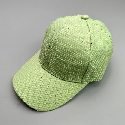 New Flash Rhinestone Simple Streetwear Women Baseball Hats