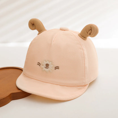 Spiral Sheep Horn Cloud Small Lamb Embroidery Baseball Cap Suitable Great For Daily Outings With Kids