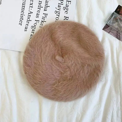 Beret Women Rabbit Fur Spotted Leopard Beret Sherlock Hat
