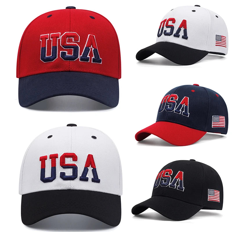 New USA Side American Flag Men's Street Hip Hop Hat Baseball Hat Fashion Women's Outdoor