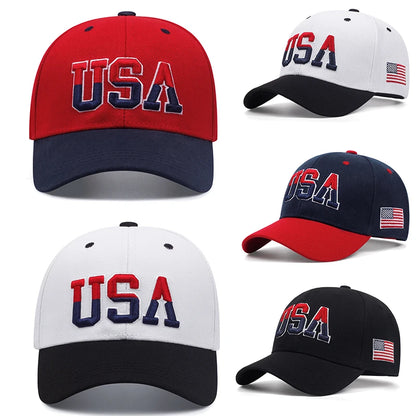 New USA Side American Flag Men's Street Hip Hop Hat Baseball Hat Fashion Women's Outdoor